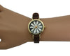 Olivia Pratt Large Flower Face Skinny Leather Strap Watch
