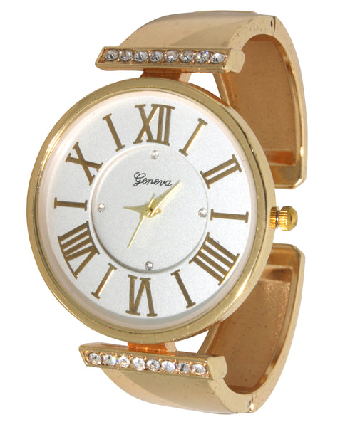 OLIVIA PRATT RHINESTONE DETAIL ELEGANT BANGLE WATCH