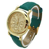 Olivia Pratt Bold Case Gold Accented Leather Strap Watch