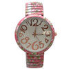 Olivia Pratt Big Dial Easy Reader Watch Floral Elastic Stretch Band Wristwatch Women Watch