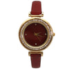 Olivia Pratt Thin Solid Color Strap and Rhinestones Women Watch