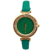 Olivia Pratt Thin Solid Color Strap and Rhinestones Women Watch