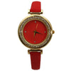 Olivia Pratt Faux Leather Solid Colors and Rhinestones Women Watch