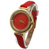 Olivia Pratt Faux Leather Solid Colors and Rhinestones Women Watch