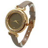 Olivia Pratt Thin Solid Color Strap and Rhinestones Women Watch