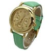 Olivia Pratt Bold Case Gold Accented Leather Strap Watch