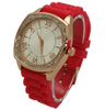 OLIVIA PRATT ROSE GOLD AND RHINESTONE SILICONE STRAP WATCH