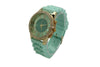 OLIVIA PRATT RHINESTONE BEZEL SILICONE STRAP WATCH