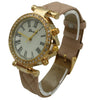 OLIVIA PRATT QUILTED AND GOLD LEATHER STRAP WATCH