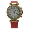 OLIVIA PRATT QUILTED AND GOLD LEATHER STRAP WATCH