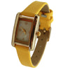 Olivia Pratt Thin Gold Square Face Solid Faux Leather Women Watch