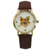 OLIVIA PRATT FOX FACE LEATHER STRAP WATCH