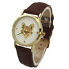 OLIVIA PRATT FOX FACE LEATHER STRAP WATCH