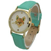 OLIVIA PRATT FOX FACE LEATHER STRAP WATCH
