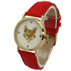 OLIVIA PRATT FOX FACE LEATHER STRAP WATCH