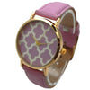 OLIVIA PRATT GEOMETRIC PATTERN LEATHER STRAP WATCH