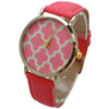 OLIVIA PRATT GEOMETRIC PATTERN LEATHER STRAP WATCH