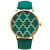 OLIVIA PRATT GEOMETRIC PATTERN LEATHER STRAP WATCH