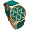 OLIVIA PRATT GEOMETRIC PATTERN LEATHER STRAP WATCH