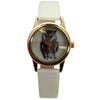 Olivia Pratt Owl Drawing Face Faux Leather Band Women Watch