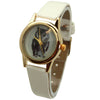 Olivia Pratt Owl Drawing Face Faux Leather Band Women Watch