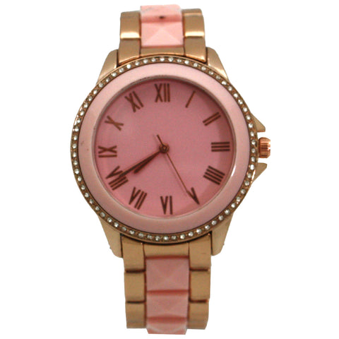 Olivia Pratt Two-Toned Vibrant Colors and Rhinestones Women Watch