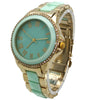 Olivia Pratt Two-Toned Vibrant Colors and Rhinestones Women Watch