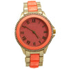 Olivia Pratt Two-Toned Vibrant Colors and Rhinestones Women Watch