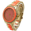 Olivia Pratt Two-Toned Vibrant Colors and Rhinestones Women Watch