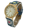 OLIVIA PRATT FLOWERS AND DENIM STRAP WATCH