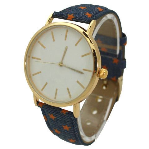 OLIVIA PRATT DENIM STRAP WATCH