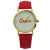 OLIVIA PRATT QUEEN FACE LEATHER STRAP WATCH