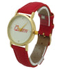 OLIVIA PRATT QUEEN FACE LEATHER STRAP WATCH