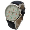 Olivia Pratt Faux Red Leather Sailing Boats Dial Women Watch