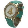 OLIVIA PRATT CLASSIC STYLE SAILBOAT LEATHER STRAP WATCH