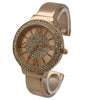 OLIVIA PRATT RHINESTONE BEZEL CENTER SPARKLE CUFF WATCH
