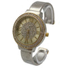 OLIVIA PRATT RHINESTONE BEZEL CENTER SPARKLE CUFF WATCH