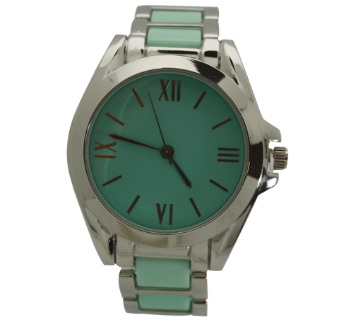 OLIVIA PRATT TWO TONE PASTEL COLORS AND METAL WATCH