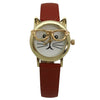 OLIVIA PRATT CAT FACE LEATHER STRAP WATCH