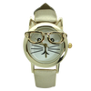 OLIVIA PRATT CAT FACE LEATHER STRAP WATCH