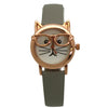 OLIVIA PRATT CAT FACE LEATHER STRAP WATCH