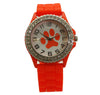 Olivia Pratt Every Day Silicone Paw and Rhinestones Colorful Women Watch