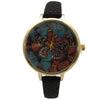 Olivia Pratt Faux Leather Butterflies Dial Women Watch