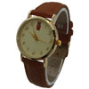 Olivia Pratt Textured Faux Leather Owl Face Women Watch
