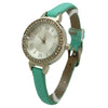 OLIVIA PRATT RHINESTONE SKINNY LEATHER STRAP WATCH