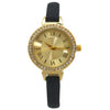 OLIVIA PRATT RHINESTONE SKINNY LEATHER STRAP WATCH