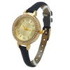 OLIVIA PRATT RHINESTONE SKINNY LEATHER STRAP WATCH