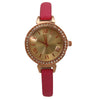 OLIVIA PRATT RHINESTONE SKINNY LEATHER STRAP WATCH