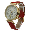 OLIVIA PRATT NAUTICAL STYLE STAINLESS STEEL LEATHER BAND 3-DIAL QUARTZ WATCH