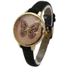 Olivia Pratt Thin Faux Leather Butterfly Face Women Watch